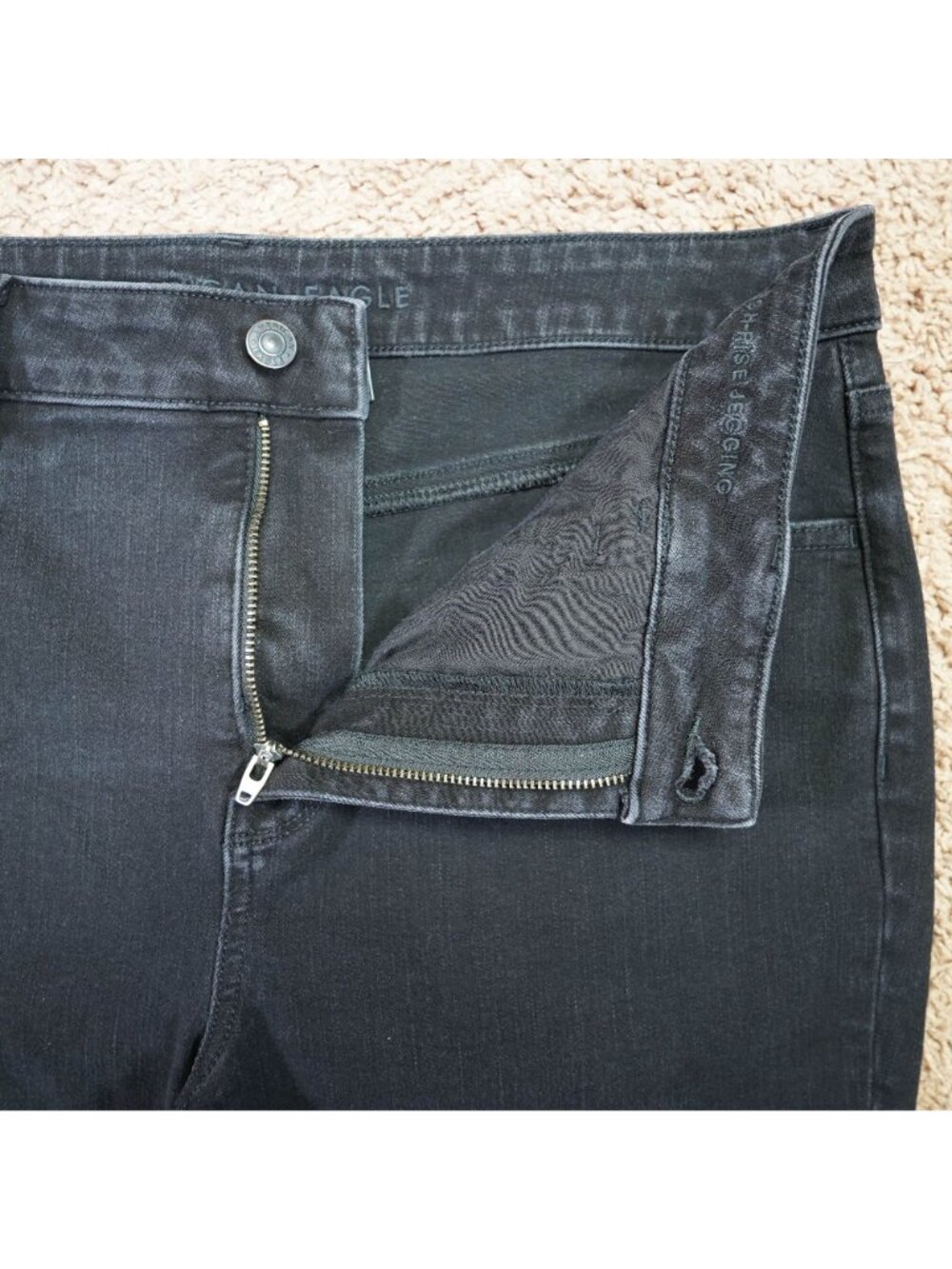 American Eagle Jeans Womens 14 Short Black High Rise Jegging Denim Stretch - Picture 4 of 10